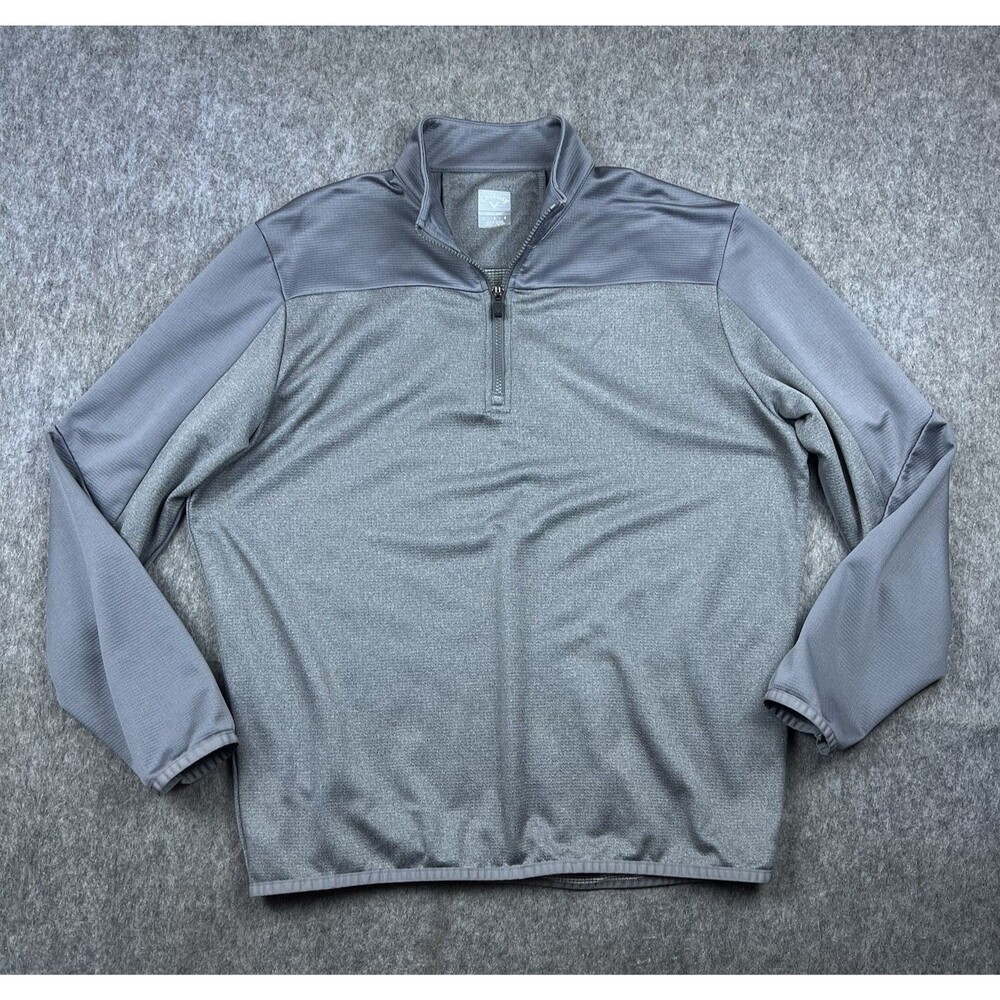 Callaway Men's Performance Quarter Zip Pullover Opti-Dri Gray Golf Size Large